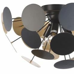 Beliani Suspensions Plafonnier Design Noir Et Doré -Luminaires Soldes 2022 plafonnier design noir et dore 3