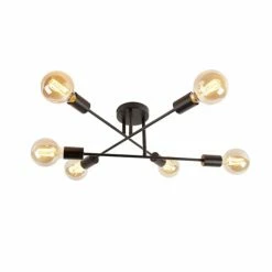 QAZQA Suspensions Plafonnier En Acier Noir