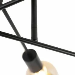 QAZQA Suspensions Plafonnier En Acier Noir -Luminaires Soldes 2022 plafonnier en acier noir 3