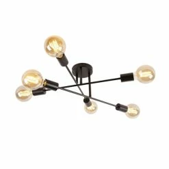 QAZQA Suspensions Plafonnier En Acier Noir -Luminaires Soldes 2022 plafonnier en acier noir 4