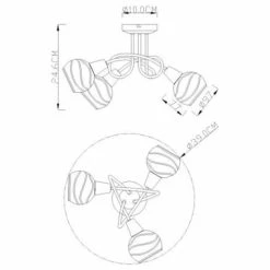 Globo Suspensions Plafonnier En Métal Argente -Luminaires Soldes 2022 plafonnier en metal argente 6