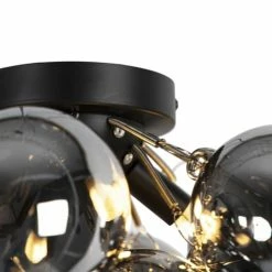 QAZQA Suspensions Plafonnier En Verre Noir -Luminaires Soldes 2022 plafonnier en verre noir 16