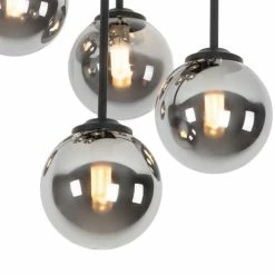 QAZQA Suspensions Plafonnier En Verre Noir -Luminaires Soldes 2022 plafonnier en verre noir 3