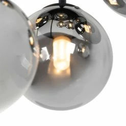 QAZQA Suspensions Plafonnier En Verre Noir -Luminaires Soldes 2022 plafonnier en verre noir 4