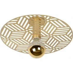 Lampea Suspensions Plafonnier Vintage En Acier Or Mat Ø 40 Cm -Luminaires Soldes 2022 plafonnier vintage en acier or mat oe 40 cm 2