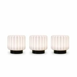 Atelier Pierre Lampes à Poser Set De 3 Lampes Dentelles 9cm Pvc Noir