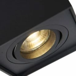 QAZQA Appliques Murales Et Spots Spot Plafond En Acier Noir -Luminaires Soldes 2022 spot plafond en acier noir 16