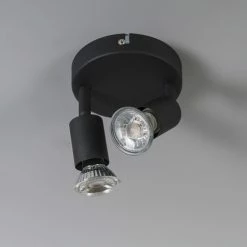 QAZQA Appliques Murales Et Spots Spot Plafond En Acier Noir -Luminaires Soldes 2022 spot plafond en acier noir 8