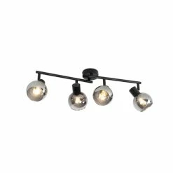 QAZQA Appliques Murales Et Spots Spot Plafond En Verre Noir -Luminaires Soldes 2022 spot plafond en verre noir 2