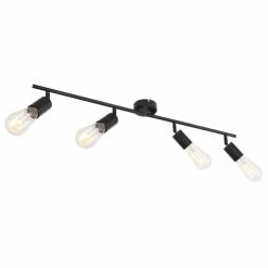 Globo Suspensions Spot Plafonnier Design Métal 4 Ampoules Noir