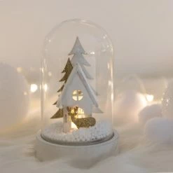 Maisons Du Monde Décorations à Poser De Noël Statuette Maisonnette Lumineuse Sous Cloche En Verre H12 -Luminaires Soldes 2022 statuette maisonnette lumineuse sous cloche en verre h12 1000 8 8 172167 5