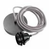 Hoopzi Suspensions Suspension 1 Fil électrique En Tissu Gris 2,5m Douille Noire -Luminaires Soldes 2022 suspension 1 fil electrique en tissu gris 2 5m douille noire