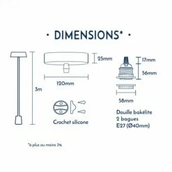 Hoopzi Suspensions Suspension 1 Fil électrique En Tissu Rouge 3m -Luminaires Soldes 2022 suspension 1 fil electrique en tissu rouge 3m 2