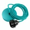 Hoopzi Suspensions Suspension 1 Fil électrique En Tissu Turquoise 2,5m Douille Noire -Luminaires Soldes 2022 suspension 1 fil electrique en tissu turquoise 2 5m douille noire
