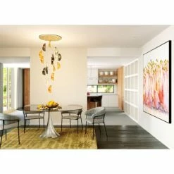 Kare Design Suspensions Suspension 21 Feuilles En Verre Et Acier -Luminaires Soldes 2022 suspension 21 feuilles en verre et acier 1