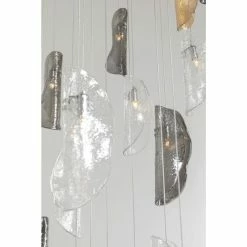 Kare Design Suspensions Suspension 21 Feuilles En Verre Et Acier -Luminaires Soldes 2022 suspension 21 feuilles en verre et acier 2