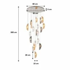Kare Design Suspensions Suspension 21 Feuilles En Verre Et Acier -Luminaires Soldes 2022 suspension 21 feuilles en verre et acier 3