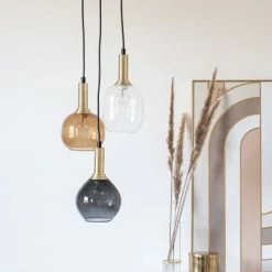 Maisons Du Monde Suspensions Suspension 3 Abat-jours Cloche En Verre Transparent Et Teinté -Luminaires Soldes 2022 suspension 3 abat jours cloche en verre transparent et teinte 1000 9 14 211574 2