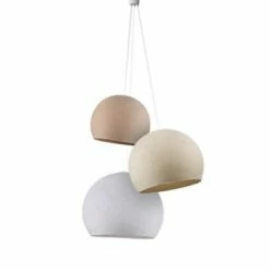 La Case De Cousin Paul Suspensions Suspension 3 Coupoles Bleu Canard-denim-azur -Luminaires Soldes 2022 suspension 3 coupoles lin ecru blanc