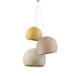 La Case De Cousin Paul Suspensions Suspension 3 Coupoles Bleu Canard-denim-azur -Luminaires Soldes 2022 suspension 3 coupoles moutarde lin ecru