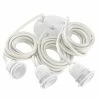 Hoopzi Suspensions Suspension 3 Fils électriques En Tissu Blanc 2,5m Douille Blanche