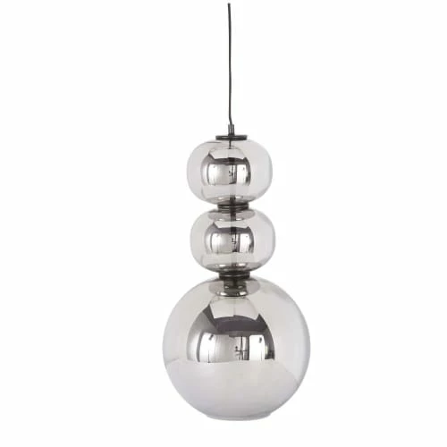 Maisons Du Monde Suspensions Suspension 3 Globes En Métal Et Verre Fumé H59 3 Maisons Du Monde Suspensions Suspension 3 Globes En Métal Et Verre Fumé H59