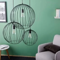 Maisons Du Monde Suspensions Suspension 3 Globes Filaires Noirs -Luminaires Soldes 2022 suspension 3 globes filaires noirs 1000 15 3 177410 5