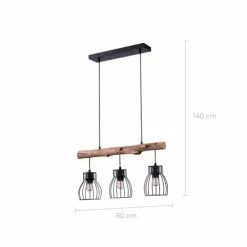 Rendez Vous Déco Suspensions Suspension 3 Lampes En Bois D'eucalyptus Et Métal Noir -Luminaires Soldes 2022 suspension 3 lampes en bois d eucalyptus et metal noir 3