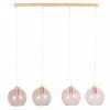 Maisons Du Monde Suspensions Suspension 4 Globes En Verre Teinté Rose Et Hêtre -Luminaires Soldes 2022 suspension 4 globes en verre teinte rose et hetre 1000 4 30 219134 3