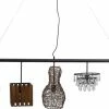 Kare Design Suspensions Suspension 5 Abat-jours En Rotin Et Tissu -Luminaires Soldes 2022 suspension 5 abat jours en rotin et tissu