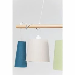 Kare Design Suspensions Suspension 5 Abat-jours En Textile Et Frêne -Luminaires Soldes 2022 suspension 5 abat jours en textile et frene 2