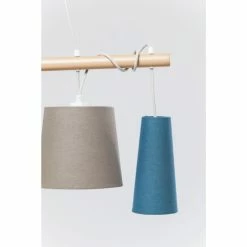 Kare Design Suspensions Suspension 5 Abat-jours En Textile Et Frêne -Luminaires Soldes 2022 suspension 5 abat jours en textile et frene 3