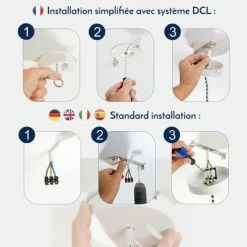 Hoopzi Suspensions Suspension 5 Fils électriques En Tissu Ficelle -Luminaires Soldes 2022 suspension 5 fils electriques en tissu ficelle 3