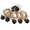Hoopzi Suspensions Suspension 5 Fils électriques En Tissu Ficelle 3,5m Douille Noire