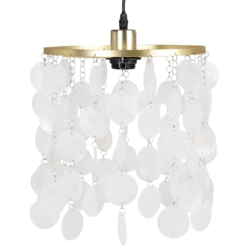 Maisons Du Monde Suspensions Suspension à Pampilles En Nacre écrue Et Métal Doré 3 Maisons Du Monde Suspensions Suspension à Pampilles En Nacre écrue Et Métal Doré