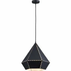 ATHM DESIGN Suspensions Suspension Abat Jour Métal Noir