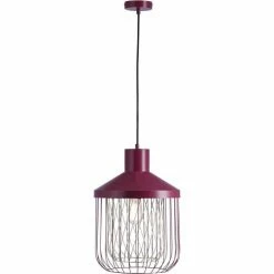 ATHM DESIGN Suspensions Suspension Abat Jour Métal Rouge