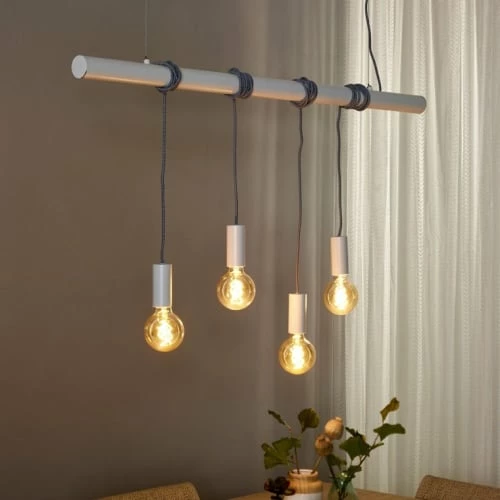 Lucide Suspensions Suspension Barre 4 Lumières En Métal L120cm 4 Lucide Suspensions Suspension Barre 4 Lumières En Métal L120cm – Image 2