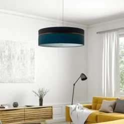 Nouvelles versions -Luminaires Soldes 2022 suspension bicolore bleu t 65 x h 25 1