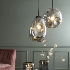 Nouvelles versions -Luminaires Soldes 2022 suspension chrome miroir h33cm 1