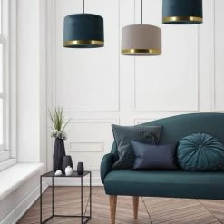 Metropolight Suspensions Suspension Cylindre En Velours Bleu D29cm -Luminaires Soldes 2022 suspension cylindre en velours bleu d29cm 1