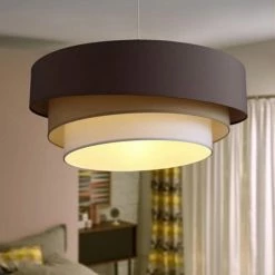 Metropolight Suspensions Suspension Cylindre Textile Beige D58cm -Luminaires Soldes 2022 suspension cylindre textile beige d58cm 2