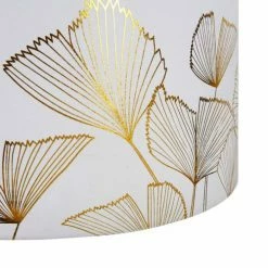 Decoratie Suspensions Suspension Cylindrique Blanc Doré D40cm -Luminaires Soldes 2022 suspension cylindrique blanc dore d40cm 2