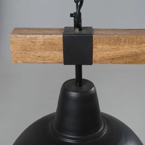 Maisons Du Monde Suspensions Suspension Double En Métal Noir Et Manguier 6 Maisons Du Monde Suspensions Suspension Double En Métal Noir Et Manguier – Image 4