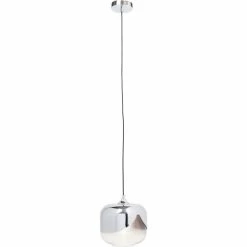 Kare Design Suspensions Suspension En Acier Chromé Et Verre -Luminaires Soldes 2022 suspension en acier chrome et verre 3