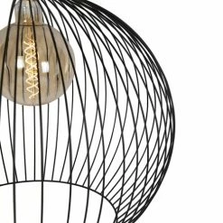 QAZQA Suspensions Suspension En Acier Noir -Luminaires Soldes 2022 suspension en acier noir 11