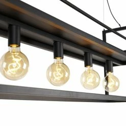 QAZQA Suspensions Suspension En Acier Noir -Luminaires Soldes 2022 suspension en acier noir 31