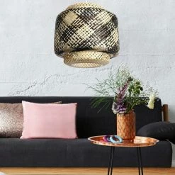 Lussiol Lighting Suspensions Suspension En Bambou Noir D. 40 Cm -Luminaires Soldes 2022 suspension en bambou noir d 40 cm 2