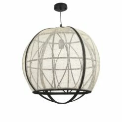 Mica Decorations Suspensions Suspension En Bois Noir Et Lin