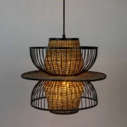 Drawer Suspensions Suspension En Cannage D40x35cm Naturel -Luminaires Soldes 2022 suspension en cannage d40x35cm naturel 2